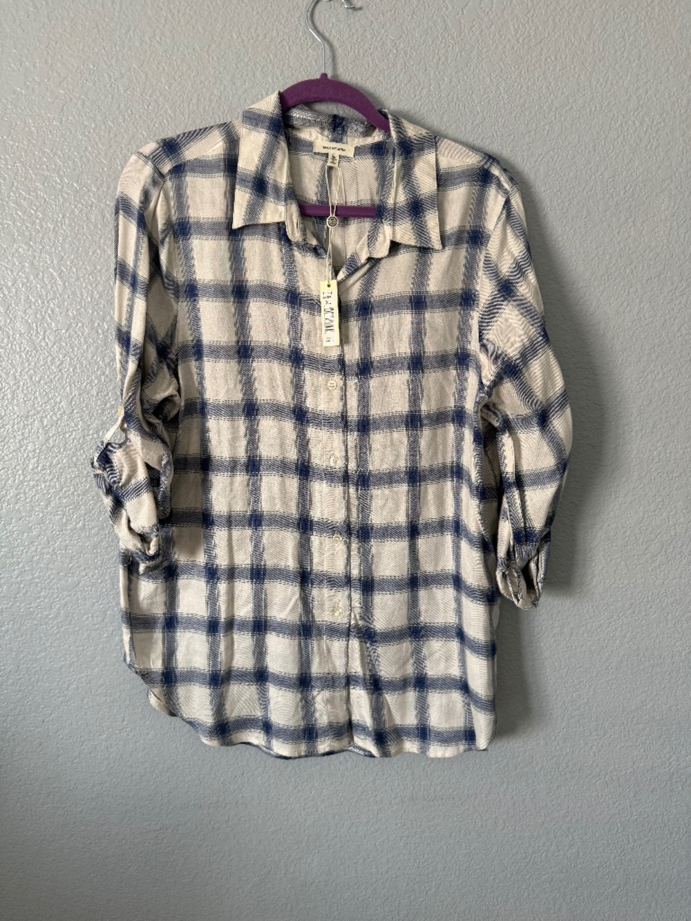 NWT Max Studio Soft Button Up Flannel Size XL
